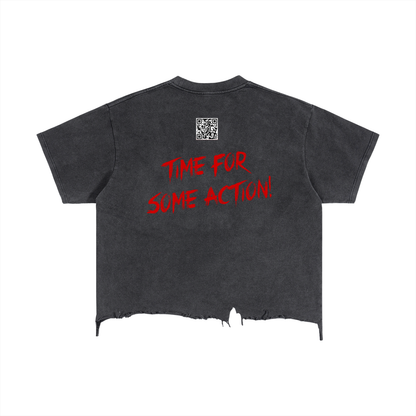 "APPLY PRESSURE" Vintage Distressed Hem T-Shirt